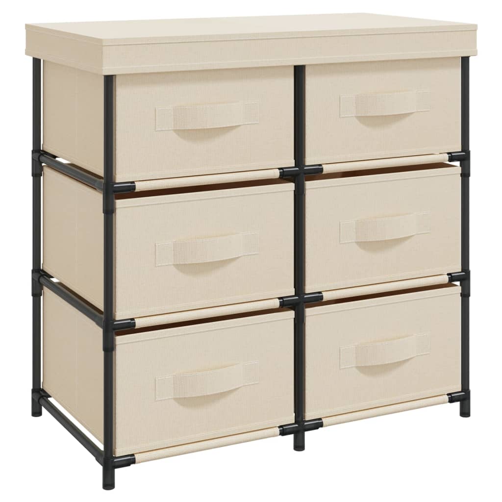 Storage Cabinet with 6 Drawers 55x29x55 cm Cream Steel - Bargainia.com - 8720286640791 - 337258