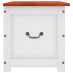 Storage Chest with Lid Brown and White Solid Wood Acacia - Bargainia.com - 