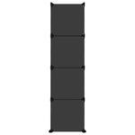 Storage Cube Organiser with 12 Cubes and Doors Black PP - Bargainia.com - 