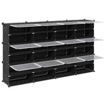 Storage Cube Organiser with 12 Cubes and Doors Black PP - Bargainia.com - 