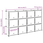 Storage Cube Organiser with 12 Cubes and Doors Black PP - Bargainia.com - 
