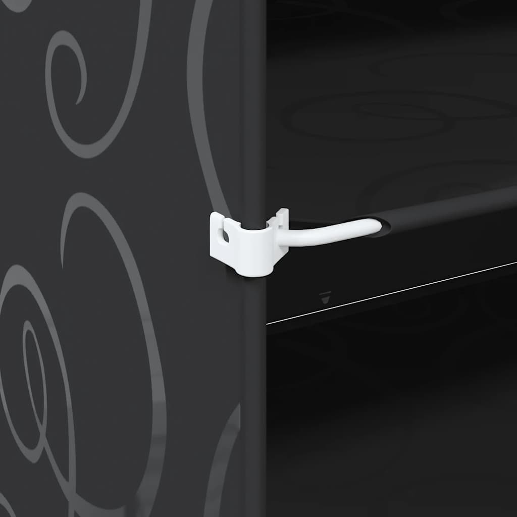 Storage Cube Organiser with 12 Cubes and Doors Black PP - Bargainia.com - 