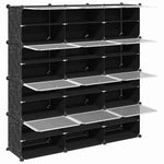Storage Cube Organiser with 12 Cubes and Doors Black PP - Bargainia.com - 