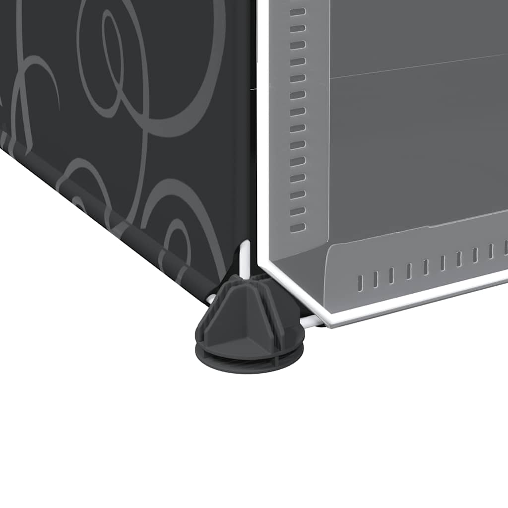 Storage Cube Organiser with 12 Cubes and Doors Black PP - Bargainia.com - 