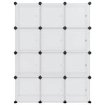 Storage Cube Organiser with 12 Cubes and Doors Transparent PP - Bargainia.com - 