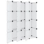 Storage Cube Organiser with 12 Cubes and Doors Transparent PP - Bargainia.com - 
