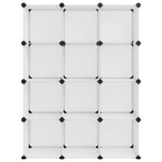 Storage Cube Organiser with 12 Cubes Transparent PP - Bargainia.com - 