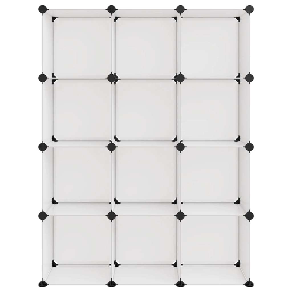 Storage Cube Organiser with 12 Cubes Transparent PP - Bargainia.com - 