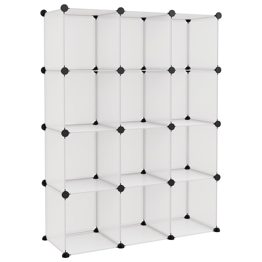 Storage Cube Organiser with 12 Cubes Transparent PP - Bargainia.com - 