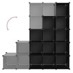 Storage Cube Organiser with 15 Cubes Black PP - Bargainia.com - 