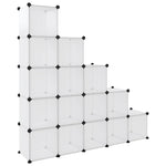 Storage Cube Organiser with 15 Cubes Transparent PP - Bargainia.com - 