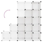 Storage Cube Organiser with 15 Cubes Transparent PP - Bargainia.com - 