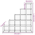 Storage Cube Organiser with 15 Cubes Transparent PP - Bargainia.com - 