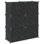 Storage Cube Organiser with 6 Cubes and Doors Black PP - Bargainia.com - 