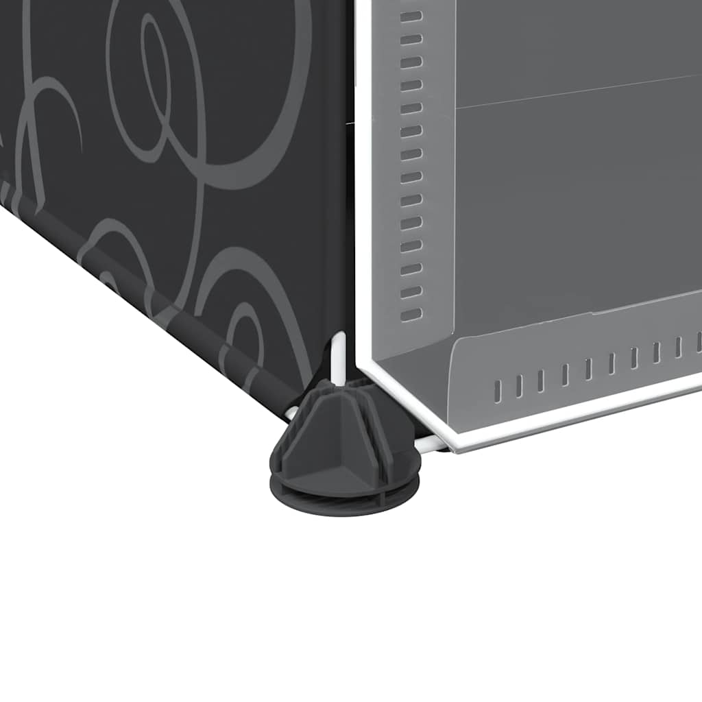 Storage Cube Organiser with 6 Cubes and Doors Black PP - Bargainia.com - 