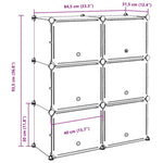 Storage Cube Organiser with 6 Cubes and Doors Black PP - Bargainia.com - 