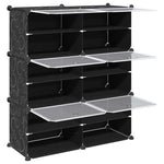 Storage Cube Organiser with 6 Cubes and Doors Black PP - Bargainia.com - 