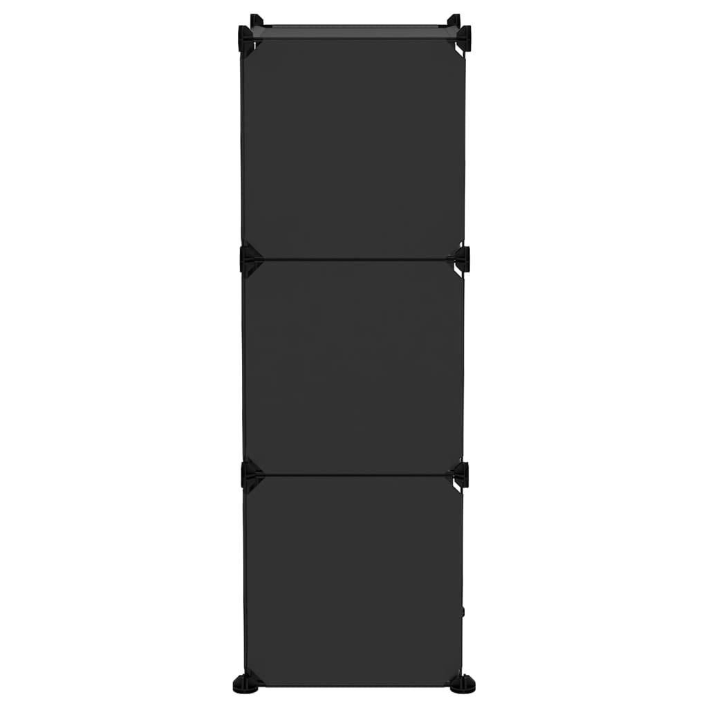 Storage Cube Organiser with 6 Cubes Black PP - Bargainia.com - 
