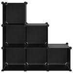 Storage Cube Organiser with 6 Cubes Black PP - Bargainia.com - 