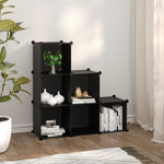 Storage Cube Organiser with 6 Cubes Black PP - Bargainia.com - 