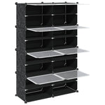 Storage Cube Organiser with 8 Cubes and Doors Black PP - Bargainia.com - 