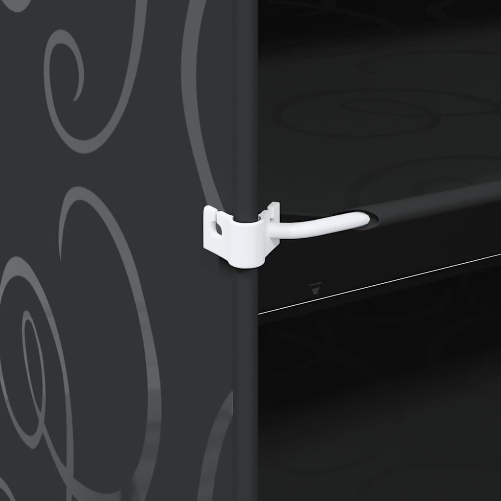 Storage Cube Organiser with 8 Cubes and Doors Black PP - Bargainia.com - 