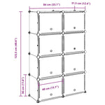 Storage Cube Organiser with 8 Cubes and Doors Black PP - Bargainia.com - 