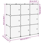 Storage Cube Organiser with 9 Cubes and Doors Black PP - Bargainia.com - 