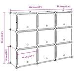 Storage Cube Organiser with 9 Cubes and Doors Black PP - Bargainia.com - 