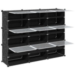 Storage Cube Organiser with 9 Cubes and Doors Black PP - Bargainia.com - 