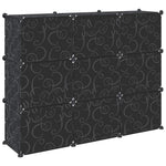 Storage Cube Organiser with 9 Cubes and Doors Black PP - Bargainia.com - 