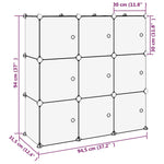 Storage Cube Organiser with 9 Cubes and Doors Transparent PP - Bargainia.com - 