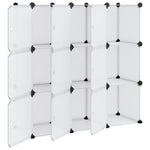 Storage Cube Organiser with 9 Cubes and Doors Transparent PP - Bargainia.com - 