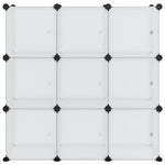 Storage Cube Organiser with 9 Cubes and Doors Transparent PP - Bargainia.com - 
