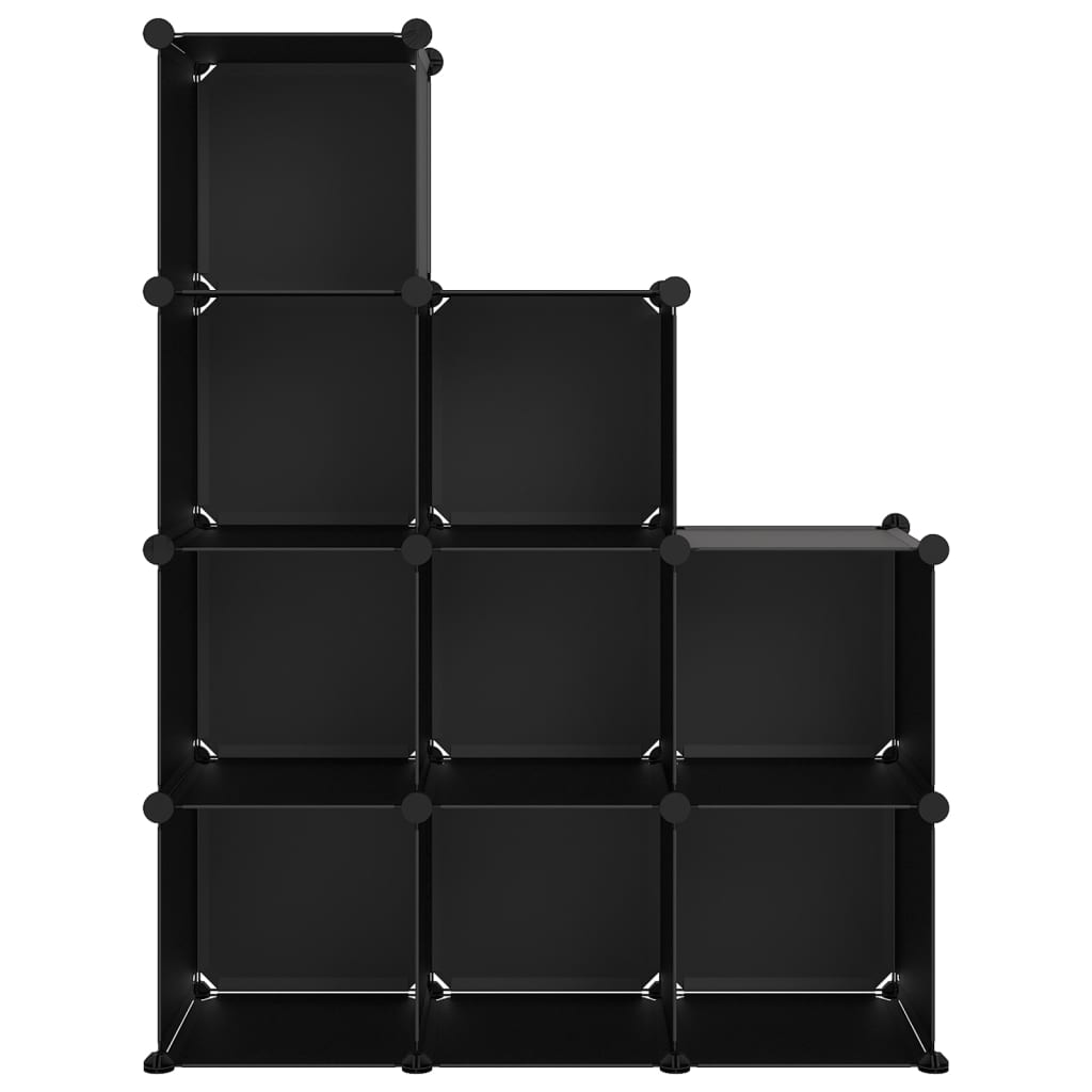 Storage Cube Organiser with 9 Cubes Black PP - Bargainia.com - 
