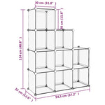 Storage Cube Organiser with 9 Cubes Black PP - Bargainia.com - 