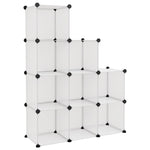 Storage Cube Organiser with 9 Cubes Transparent PP - Bargainia.com - 