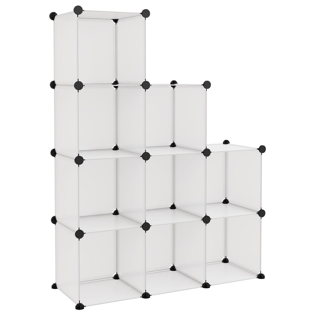 Storage Cube Organiser with 9 Cubes Transparent PP - Bargainia.com - 