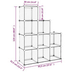 Storage Cube Organiser with 9 Cubes Transparent PP - Bargainia.com - 
