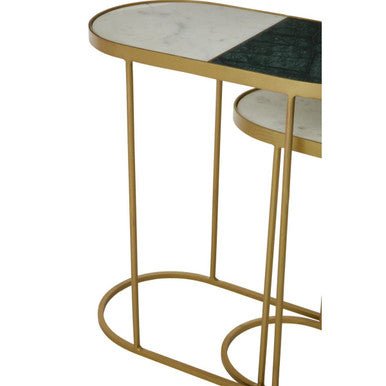 Suar Nest Of Two Marble Top Side Tables - Bargainia.com - 5018705959849