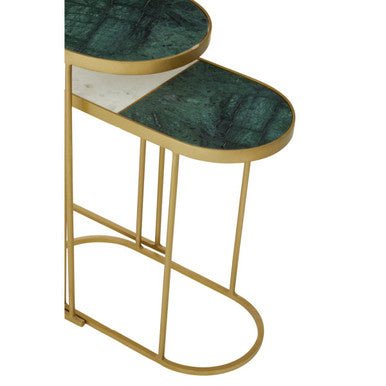 Suar Nest Of Two Marble Top Side Tables - Bargainia.com - 5018705959849