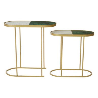 Suar Nest Of Two Marble Top Side Tables - Bargainia.com - 5018705959849