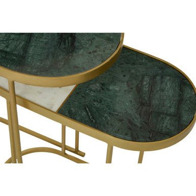 Suar Nest Of Two Marble Top Side Tables - Bargainia.com - 5018705959849