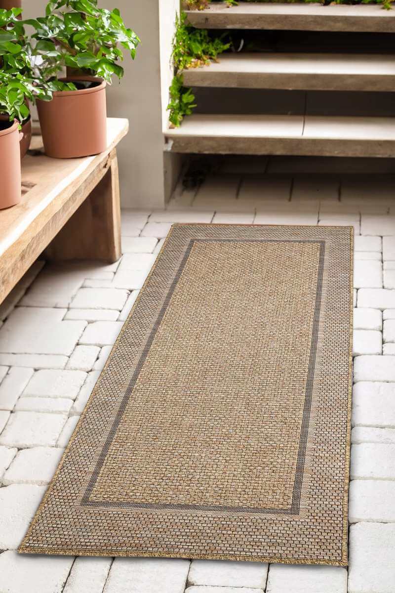 Summer Latte Border Rug – Indoor/Outdoor - Bargainia.com - 