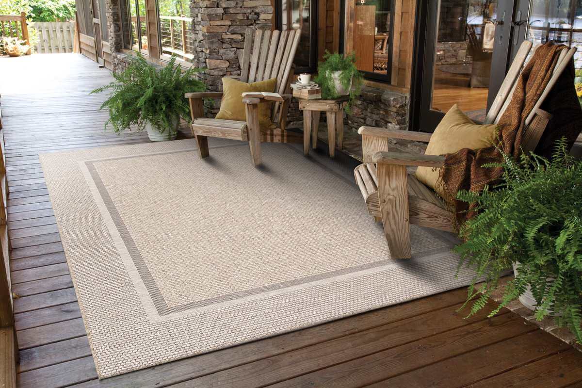 Summer Latte Border Rug – Indoor/Outdoor - Bargainia.com - 5053095260328 - 11935- VH7-A 120/170