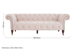 Suri 3 Seat Blossom Fabric Chesterfield Sofa - Bargainia.com - 