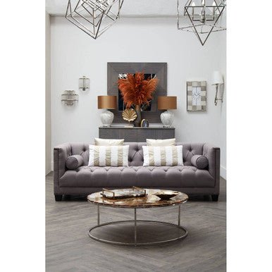 Surina 3 Seat Grey Fabric Sofa - Bargainia.com - 