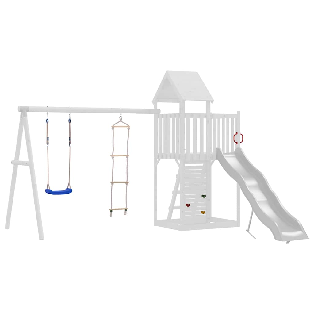 Swing Seat with Rope Ladder and Climbing Stones Blue PE - Bargainia.com - 