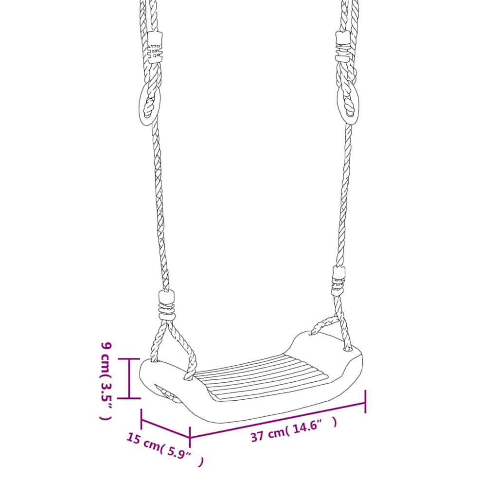 Swing Seats with Ropes 2 pcs Blue 37x15 cm Polyethene - Bargainia.com - 