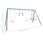 Swing Set with Gymnastic Rings and 4 Seats Steel - Bargainia.com - 